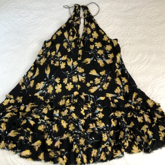 Intimately by Free People Raw Ruffle Floral Tunic Dress in Black Size XS - Picture 11 of 14